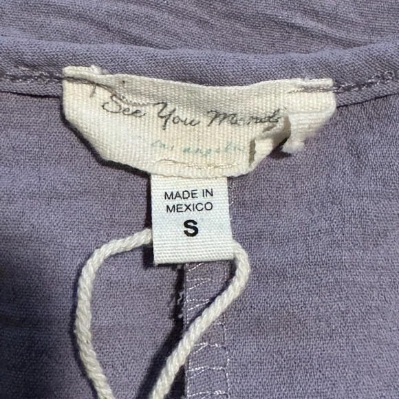 See You Monday crepe Slip Dress Small Casual knee Twist Front Boho Flowy Lilac - Picture 4 of 5